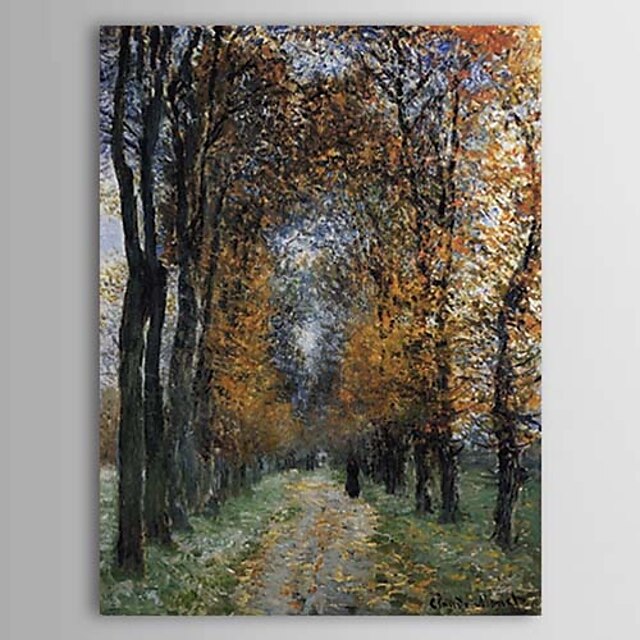  Hand-painted Oil Painting The Avenue Landscape Portrait by Claude Monet