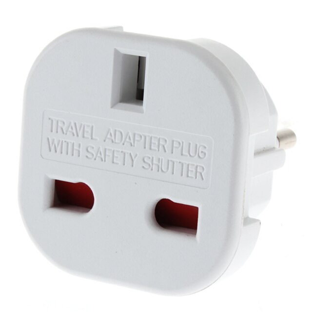  EU Plug til Multiple Plug Universal Round Travel Adapter med Safety Shutter (110-240V)