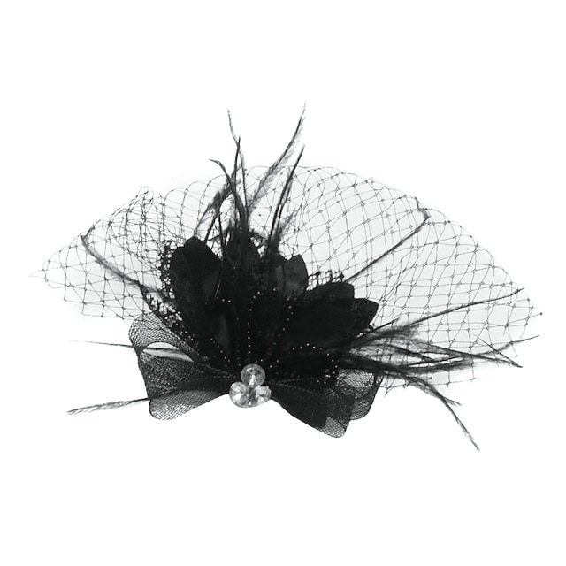  Fascinators Kentucky Derby Hat Tulle / Crystal / Feather Crown Tiaras / Birdcage Veils with 1 Piece Wedding / Party / Evening Headpiece
