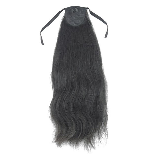  100% Human Hair Straight Ponytail with 2 Colors to Choose