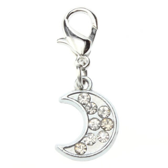  Rhinestone Decorated Little Moon Style Collar Charm for Dogs Cats