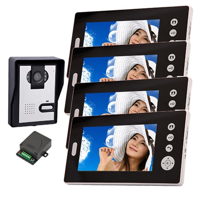  konx® câmera de visão noturna sem fio com monitor de telefone da porta de 7 polegadas (1Camera 4 monitores)