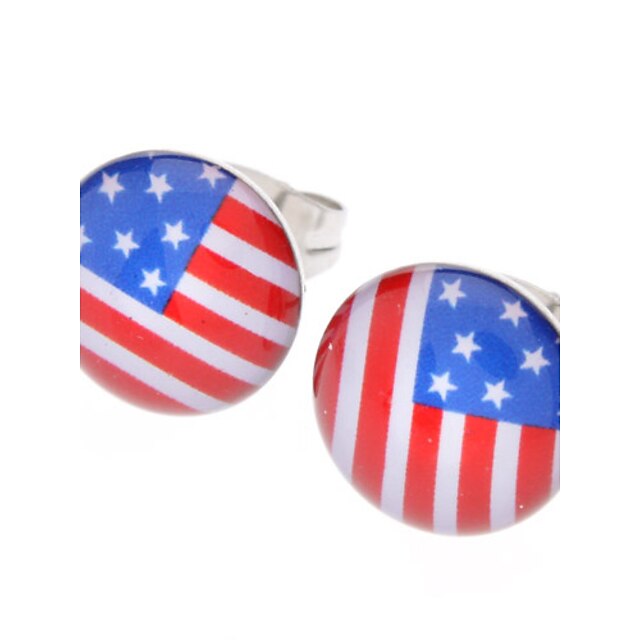  Women's Stud Earrings Flag Patriotic Jewelry USA Stainless Steel Rhinestone Earrings Jewelry For Daily