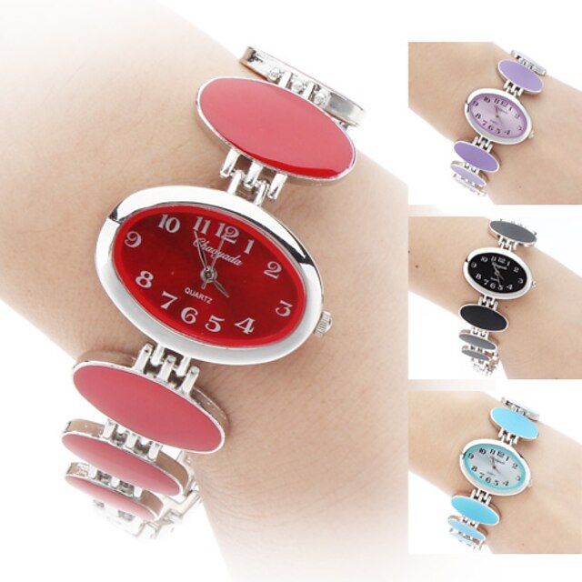  Women's Quartz Analog Oval Dial Alloy Band Bracelet Watch (Assorted Colors) Cool Watches Unique Watches Strap Watch