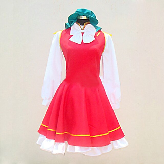  geinspireerd door Touhou Project Chen Video Spel Cosplaykostuums Cosplay Kostuums / Jurken Patchwork Lange mouw Blouse / Kleding / Boog