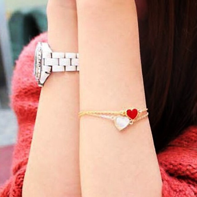  Frauen vintage heart leaf bracelet