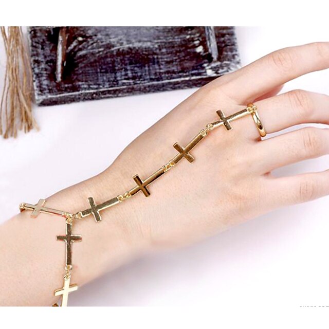  Armbanden met ketting en sluiting Kruis Dames Informeel Punk Modieus Christus Armbanden Sieraden Goud / Zilver Voor