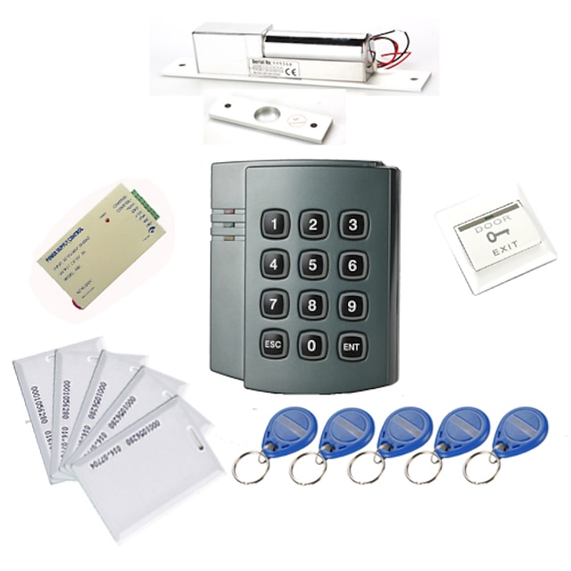  plastic Access Controller standalone cu 1000 de utilizatori (electric șurub, 10 carduri EM-ID-ul, sursa de alimentare)