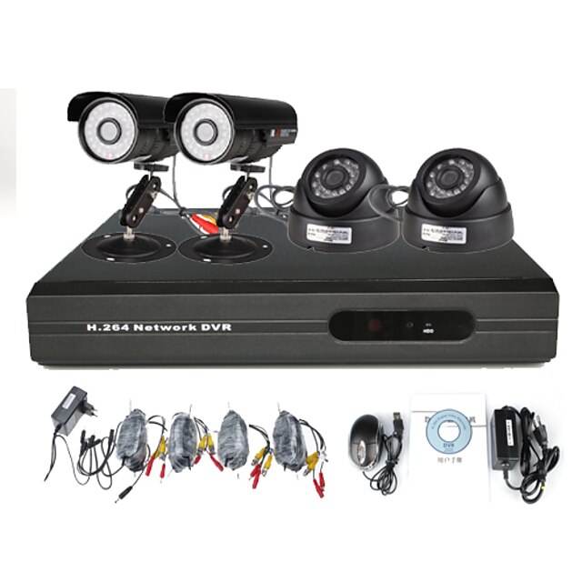  Anko - High Definition  4CH H. 264 CCTV DVR Kit with 2 Outdoor & 2 Indoor Camera (CMOS 500 TVLine)