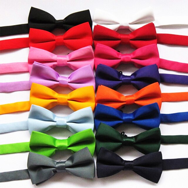  Men's Solid Colored Bow Tie
