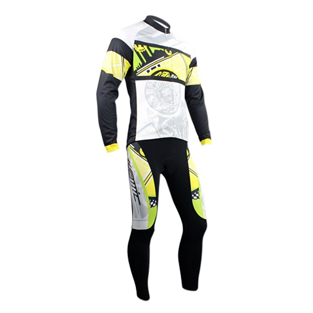  SANTIC Męskie Długi rękaw Zima Polar Spandeks Rower Zestawy odzież Keep Warm Oddychający Szybkie wysychanie Sport Odzież / Wysoka elastyczność / Odporność na promieniowanie UV