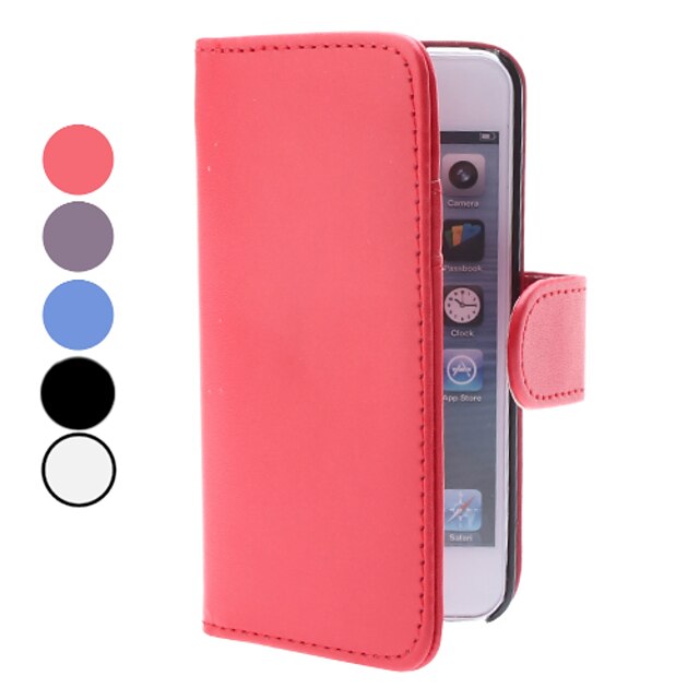  Case For iPhone 5 iPhone 5 Case Wallet / Card Holder / with Stand Full Body Cases Solid Color Hard PU Leather for iPhone 5