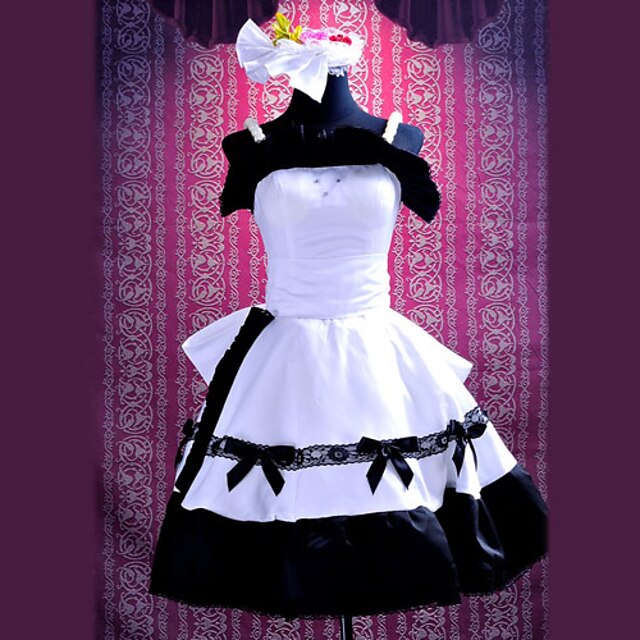  Zainspirowany przez K-ON Yui Hirasawa Anime Kostiumy cosplay Garnitury cosplay Sukienki Bez rękawów Ubierać Winieta Naramiennik Łuk Na