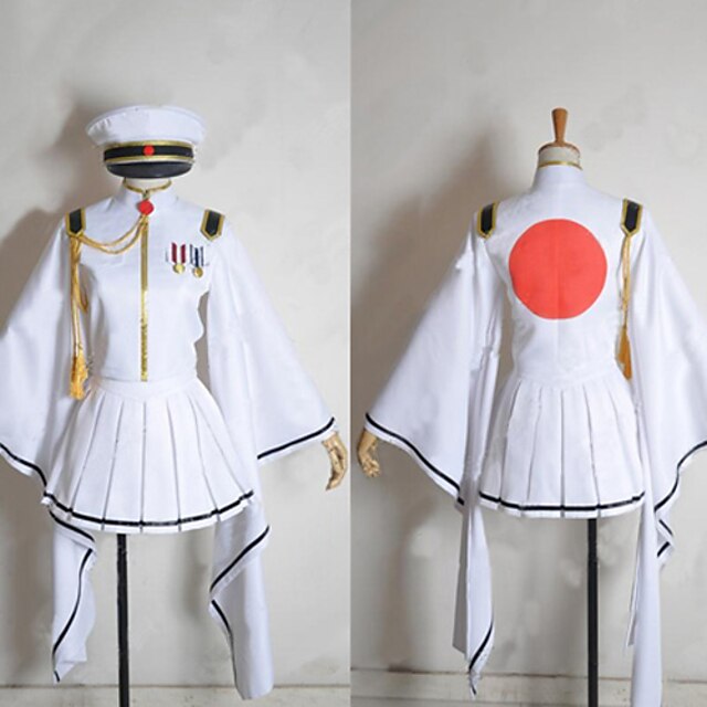  Inspirerad av Vocaloid Hatsune Miku Video Spel Cosplay-kostymer cosplay Suits / Kimono Långärmad Kappa Kjol Handskar Kostymer / Hatt / Strumpbyxor / Strumpbyxor / Hatt