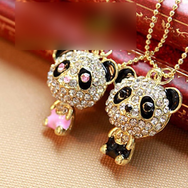  Women's Diamond Panda Necklace