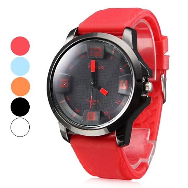  Men‘s Silicone Analog Quartz Wrist Watch (Assorted Colors) Cool Watch Unique Watch