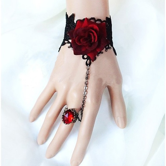  Damen Vintage Lace Flower Bracelet / Ring