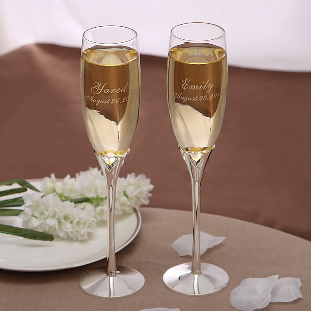  Свадебные именные бокалы для шампанского (2 шт. в наборе)