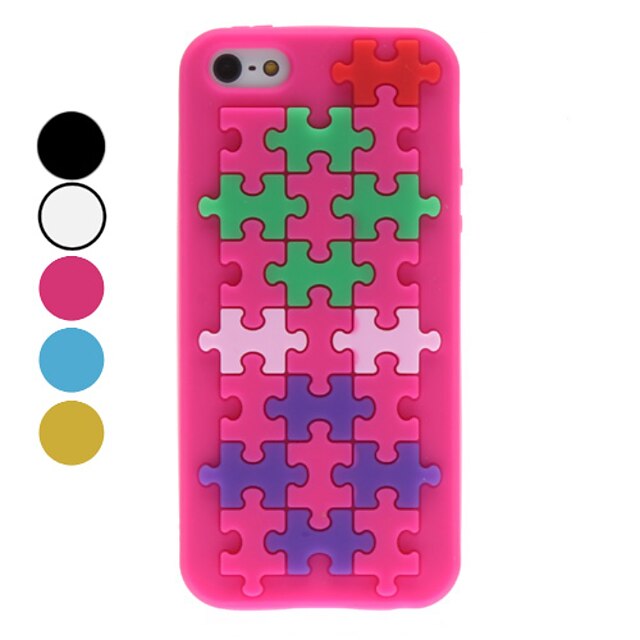  3D Style Puzzle Pattern Soft Case for iPhone 5 (Assorted Colors)