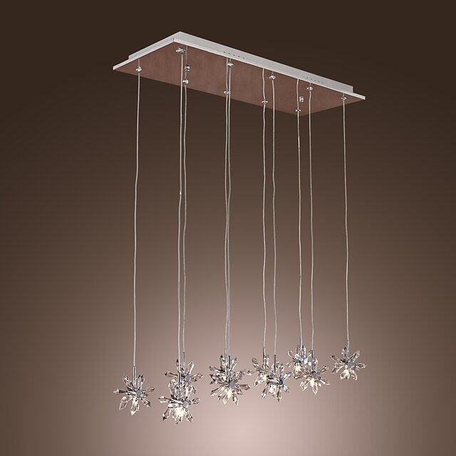  10-Light 26 cm (10 inch) Kristal Plafond Lichten & hangers Metaal Chroom Modern eigentijds 110-120V / 220-240V