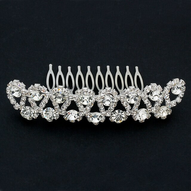  Women's Rhinestone Alloy Headpiece-Wedding Special Occasion Office & Career Hair Combs