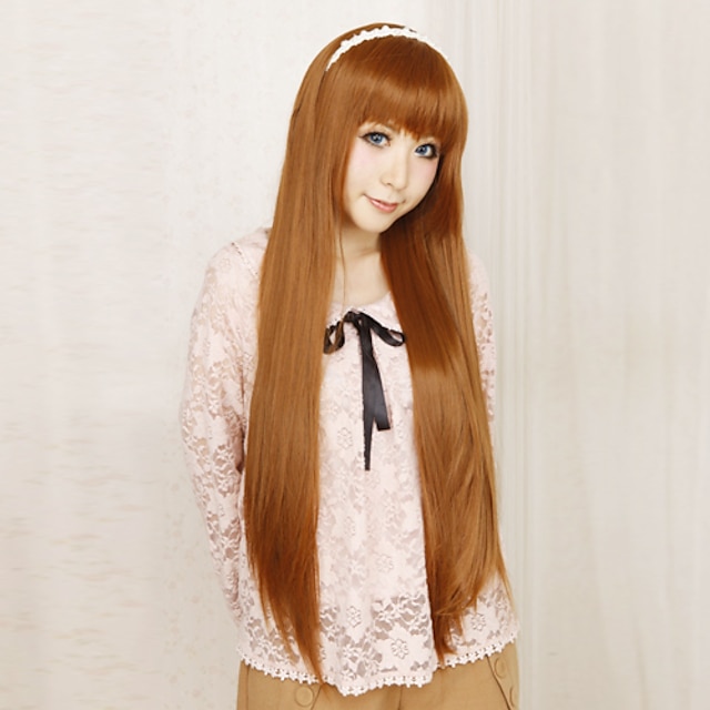  Cosplay Wig Inspired by Okami-san Ryoko Ookami Brown 