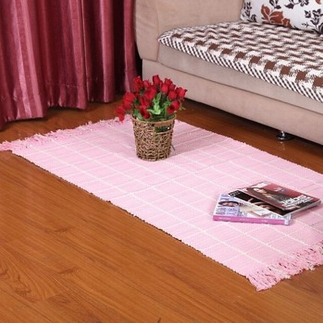  elaine 100% bomuld tæppe mønstret med plaid (80 * 150cm, pink)