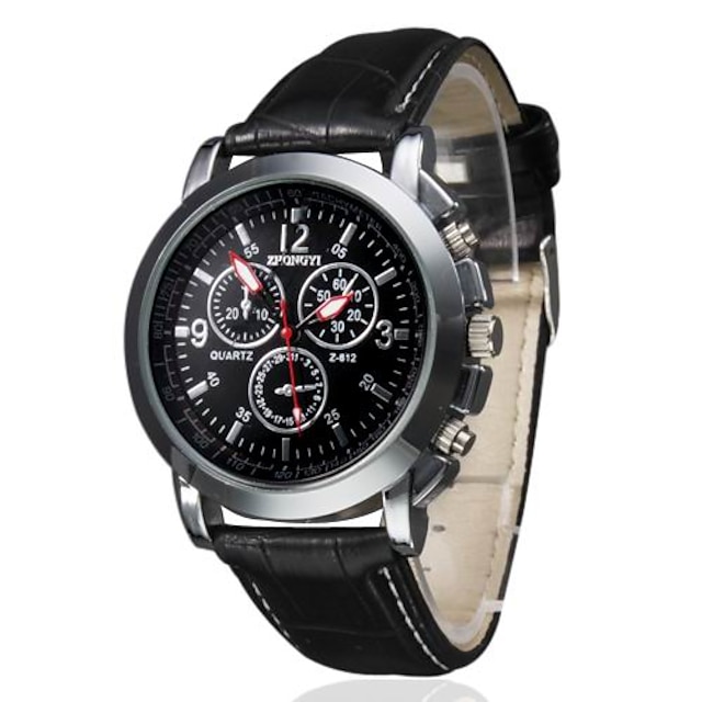  Herrn Uhr Armbanduhr Aviation Watch Quartz Gestepptes PU - Kunstleder Schwarz / Braun Armbanduhren für den Alltag Analog Charme Klassisch Schwarz Weiß