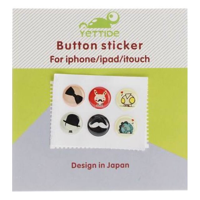  Cartoon Pattern Home Button Stickers for iPhone 5 and Others