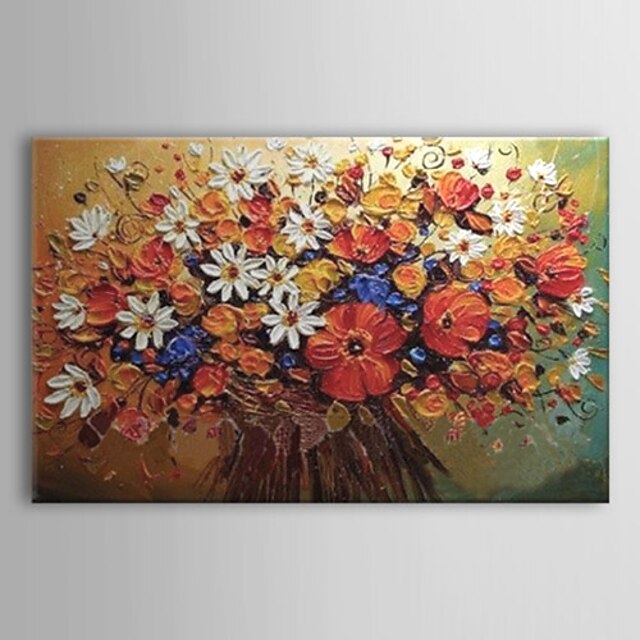  Ručně malované Květinový/Botanický motiv Horizontální Plátno Hang-malované olejomalba Home dekorace Jeden panel