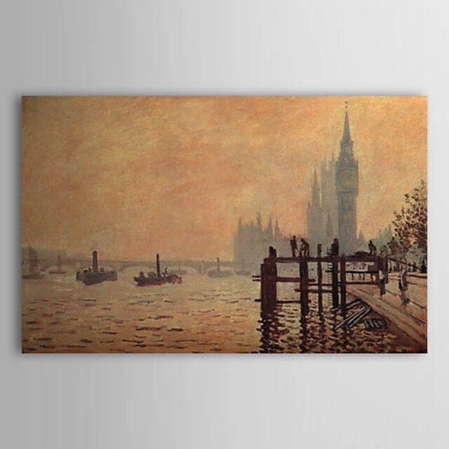  Peinture à l'huile réalisée à la main sur canevas tendu - La Tamise à Westminster de Claude Monet