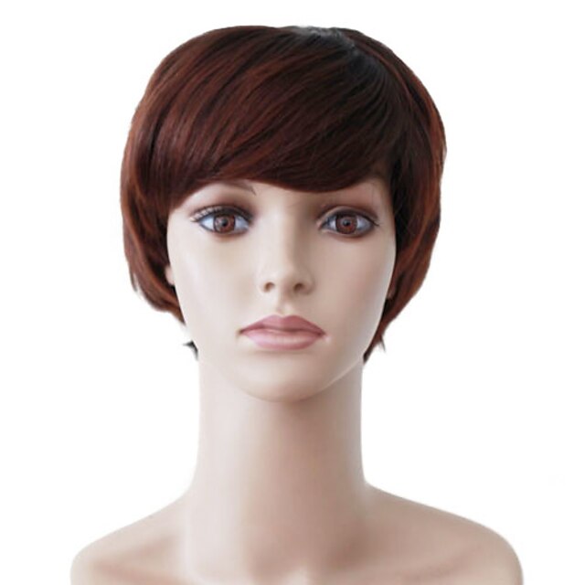  Capless Short Brown Wavy High Quality Synthetic Japanese Kanekalon Happy Parties Wig