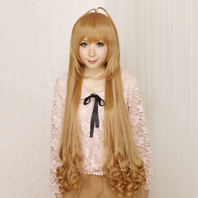  Parrucche Cosplay Cosplay Taiga Aisaka Anime Parrucche Cosplay 100 CM Tessuno resistente a calore Per donna