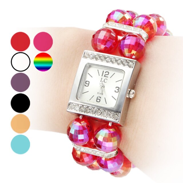  dámské plastové analogové quartz náramek hodinky (různé barvy)