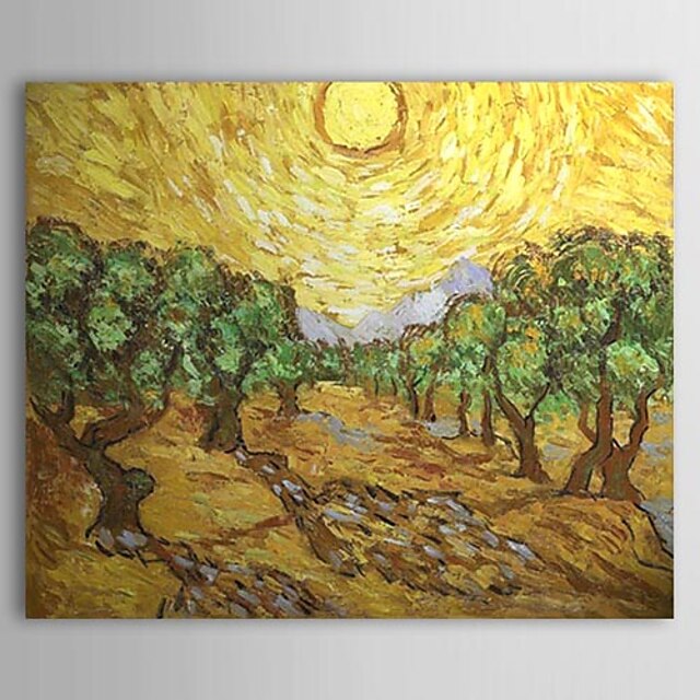  hand-painted pintura a óleo de Van Gogh com moldura esticado