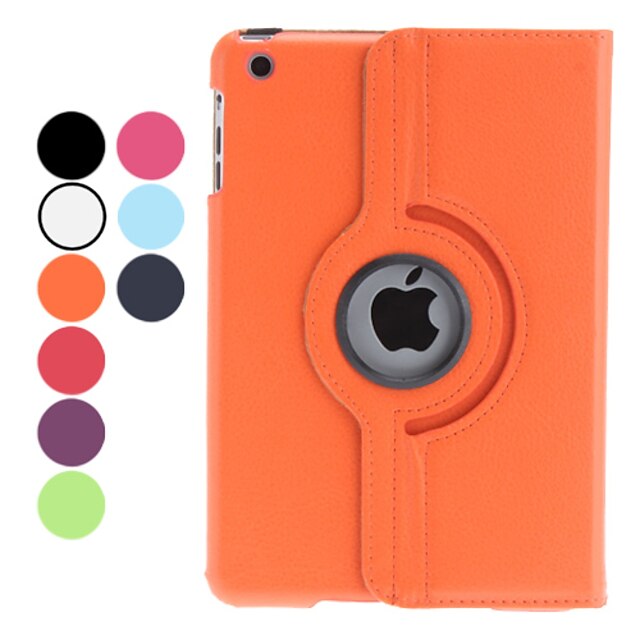  Case For iPad Mini 3/2/1 360° Rotation / with Stand Full Body Cases Solid Color PU Leather