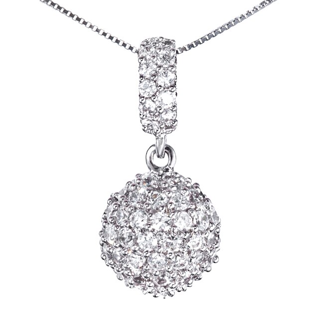  Fashion 925 Silver With Cubic Zirconia Plating Platinum Women's Necklace