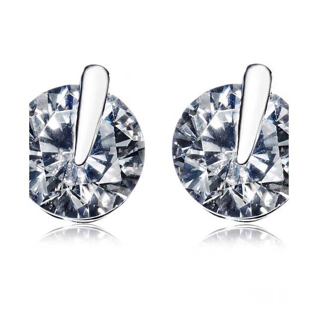  Gorgeous Platinum Plated Cubic Zirconia Stud Earrings