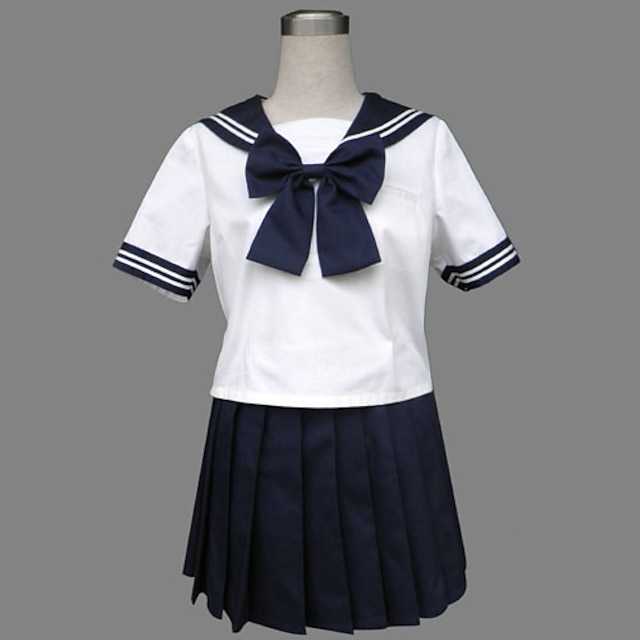  Student / School Uniform Cosplay Costume Party Costume Women's School Uniforms Christmas Halloween Carnival Festival / Holiday Jazz Wool Ink Blue Carnival Costumes Patchwork