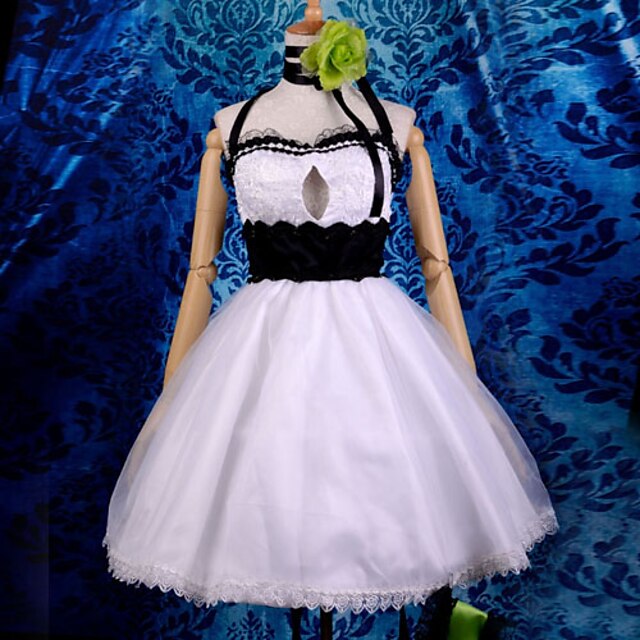  Inspired by Vocaloid Gumi Video Game Cosplay Costumes Cosplay Suits Dresses Patchwork Sleeveless Dress Headpiece