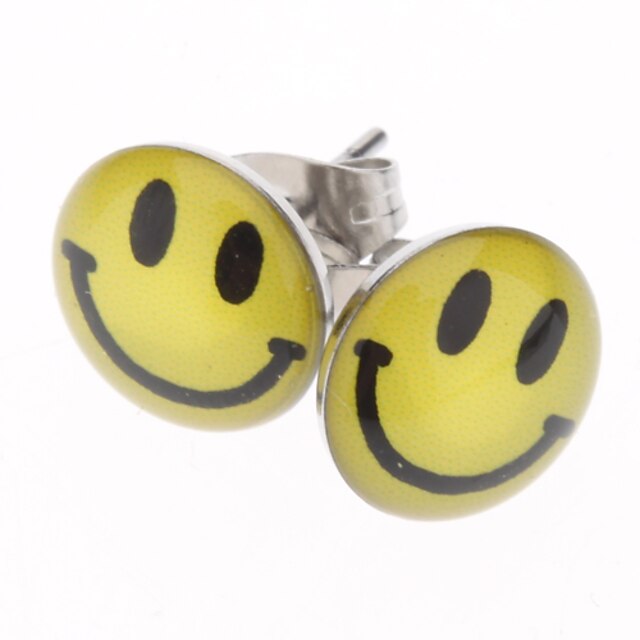  Happy Face Stainless Steel Earrings