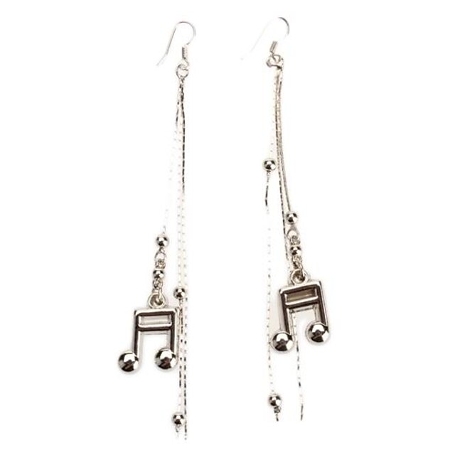  Women's Drop Earrings Music Music Notes Tassel Stainless Steel Platinum Plated Earrings Jewelry For Daily