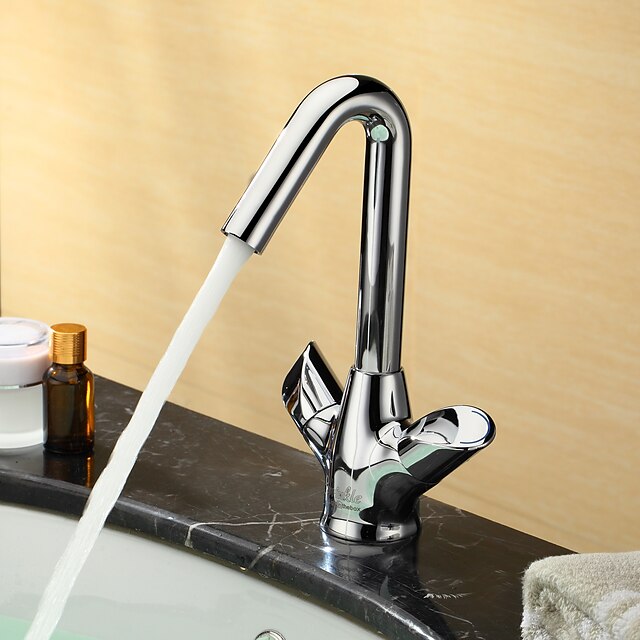  Sprinkle® Sink Faucets  ,  Contemporary  with  Chrome Two Handles One Hole  ,  Feature  for Centerset