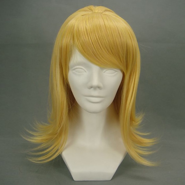  Vocaloid Kagamine Rin Cosplay Wigs Women's 18 inch Heat Resistant Fiber Anime