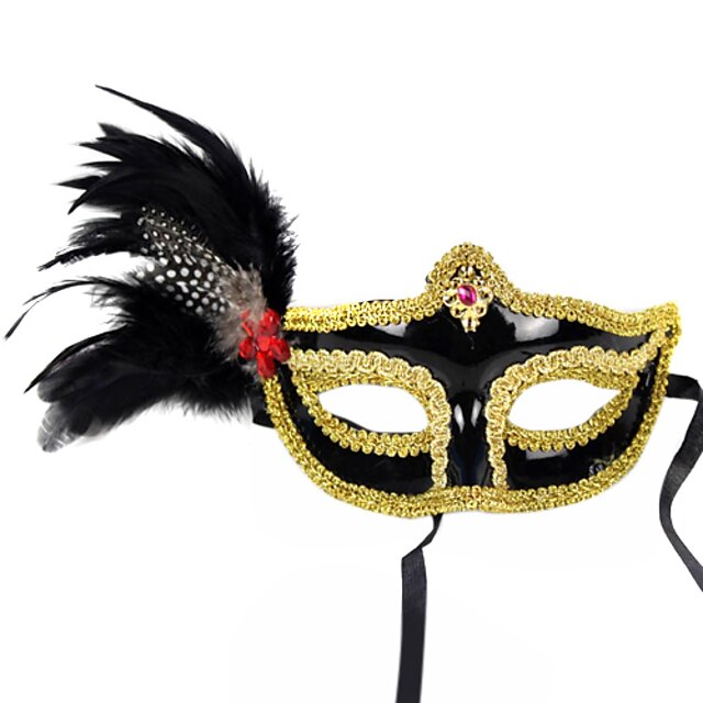  Aristocratic Flower and Diamonded Black PVC Holiday Half-face Mask Halloween Props Cosplay Accessories
