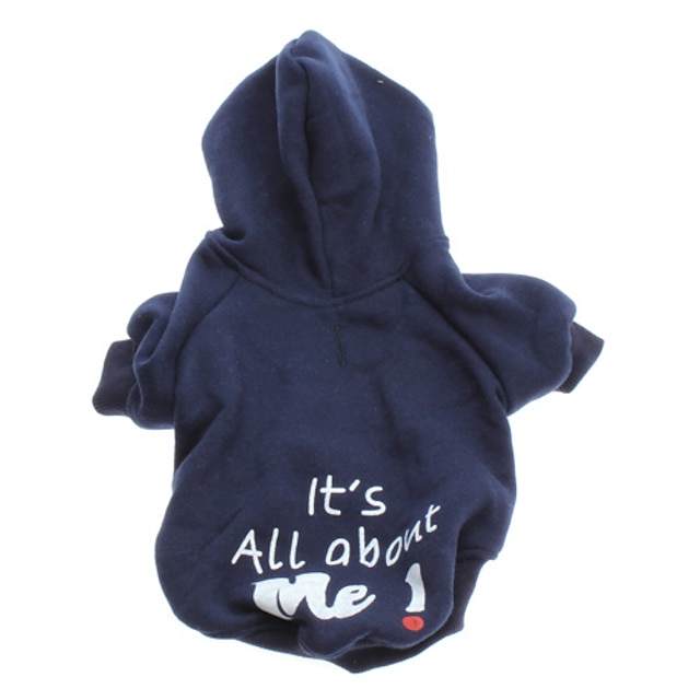  Hond Hoodies Letter & Nummer Modieus Winter Hondenkleding Puppy kleding Hondenoutfits Blauw Kostuum voor Girl and Boy Dog Katoen XS S M L