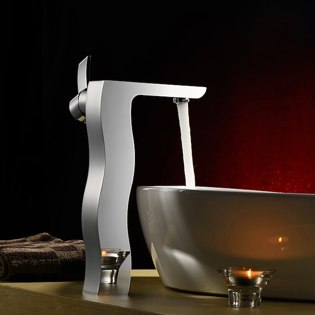  saupoudrez ® par LightInTheBox - seule entraxe poignée en laiton massif lavabo robinet (hauteur)-finition chromée