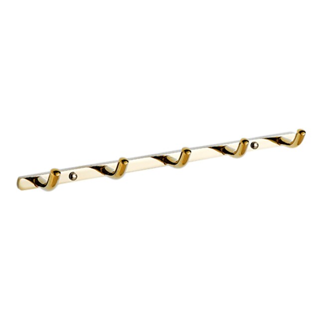  Contemporary Solid Brass Wall Mount Row Robe Hook with more HooksTi-PVD Finish)