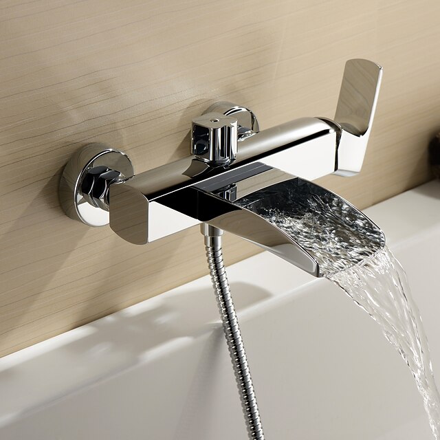  Sprinkle® by Lightinthebox - Sprinkle® Tub Faucets Waterfall / Centerset / Wall Mount Contemporary Brass Chrome