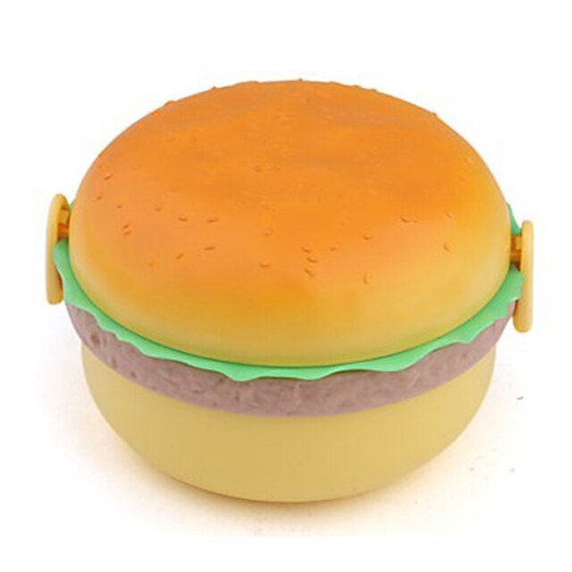  hamburger formet madpakke med gaffel og ske